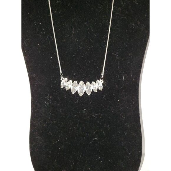 A Silky Snake Chain Rhinestone Necklace Evening Cocktail Sparkly Elegant - Picture 1 of 10